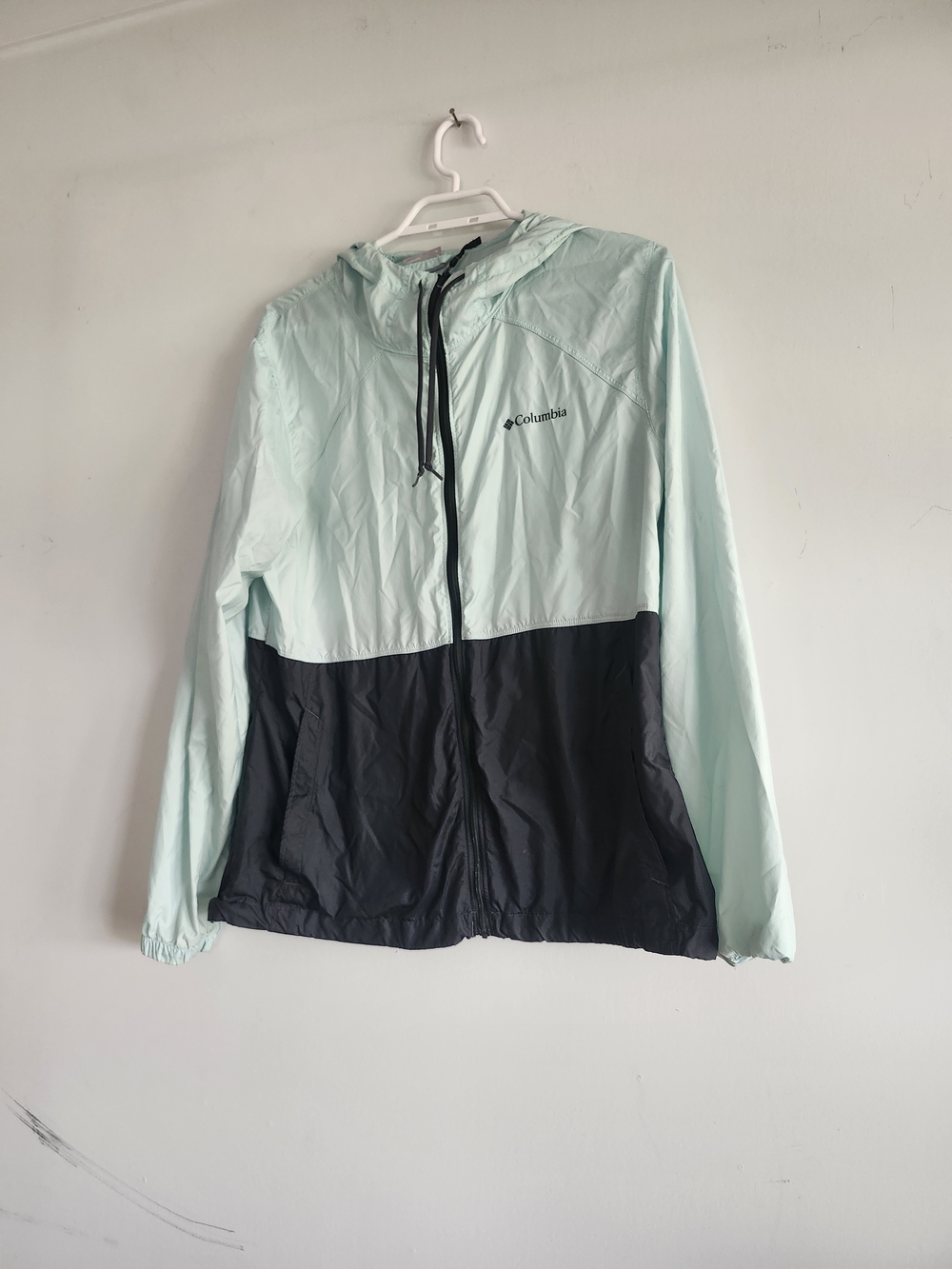 Columbia Lightweight Windbreaker | Women's Medium | Teal & Black | Hooded 💚🖤